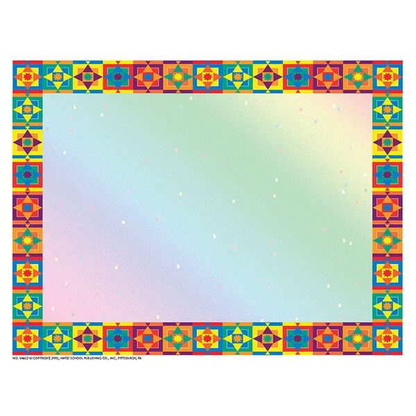 Multicolored Border Paper, 8.5in X 11in, PK150